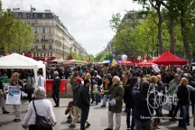 People gather on Place de la Republique