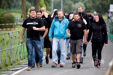 Participants from TSV 1860 Fanclub "Lahmer Winkel" arrive
